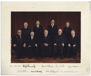 The Burger Supreme Court Signed Photo Mat -- Signed by All Nine Justices, Circa 1981